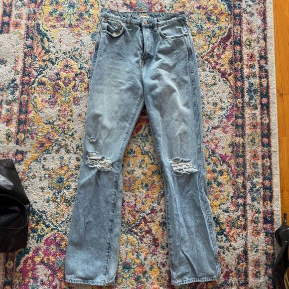 Revolve GRLFRND Sara Distressed high rise straight leg jeans in size 29 - Picture 8 of 12